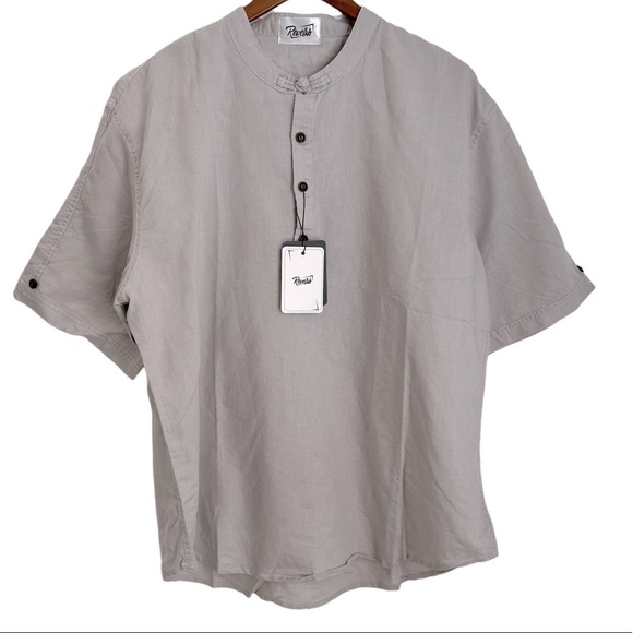 Reverb Gray Linen Feel Top - Picture 1 of 7